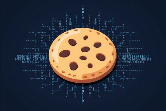 Ilustración de una galleta digital representando una cookie en la web