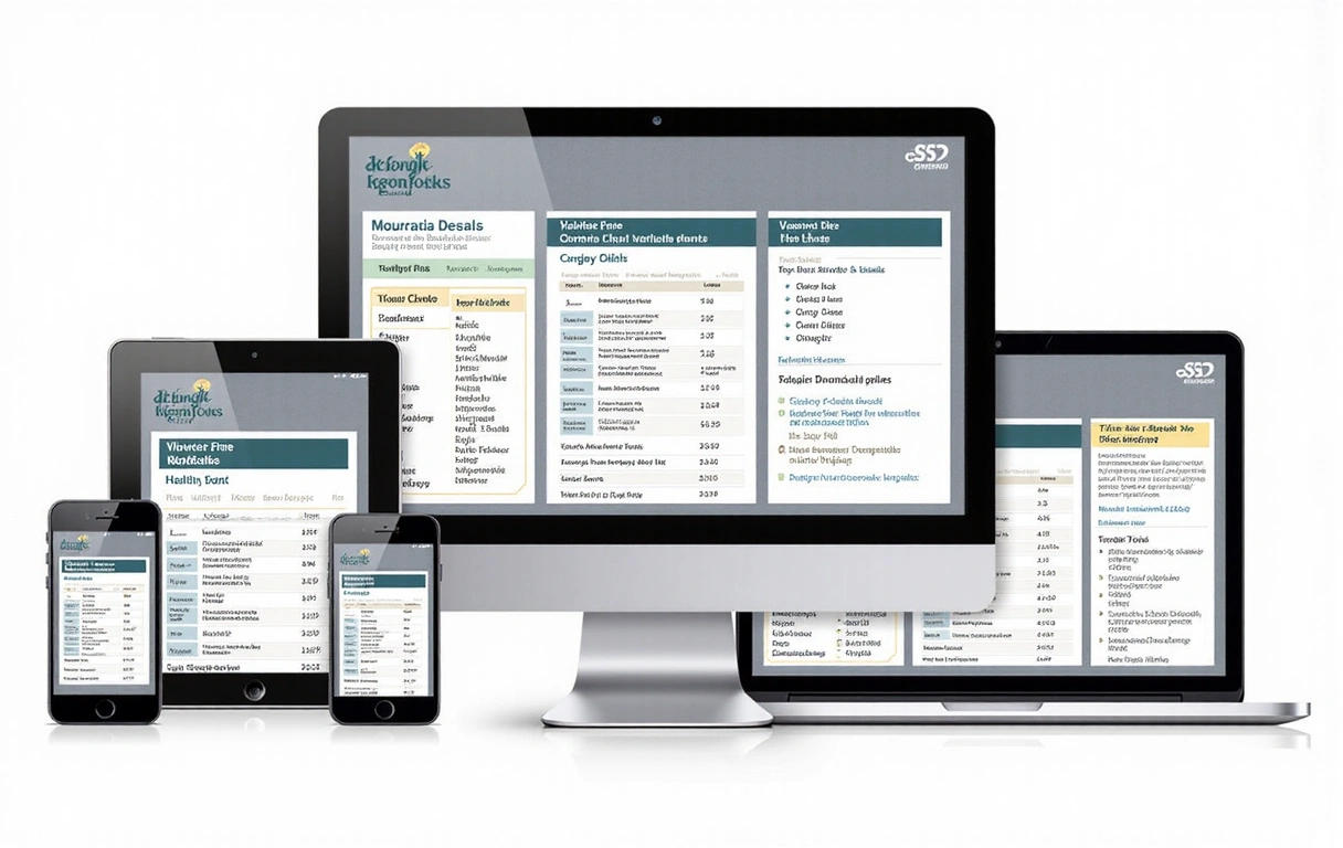 Dispositivos digitales mostrando contenido de salud