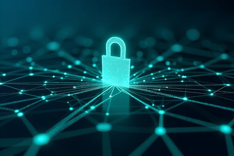 Secure digital padlock with data protection concept